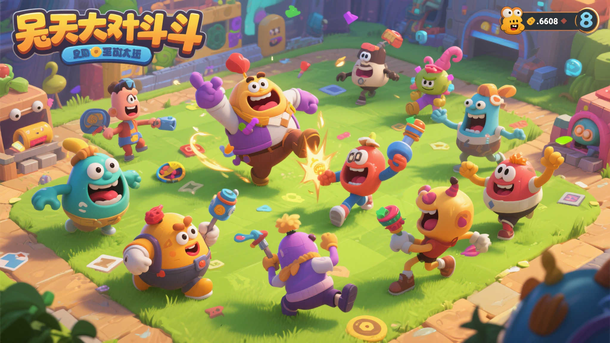 《呆呆大乱斗》是一款以搞笑为核心的多人在