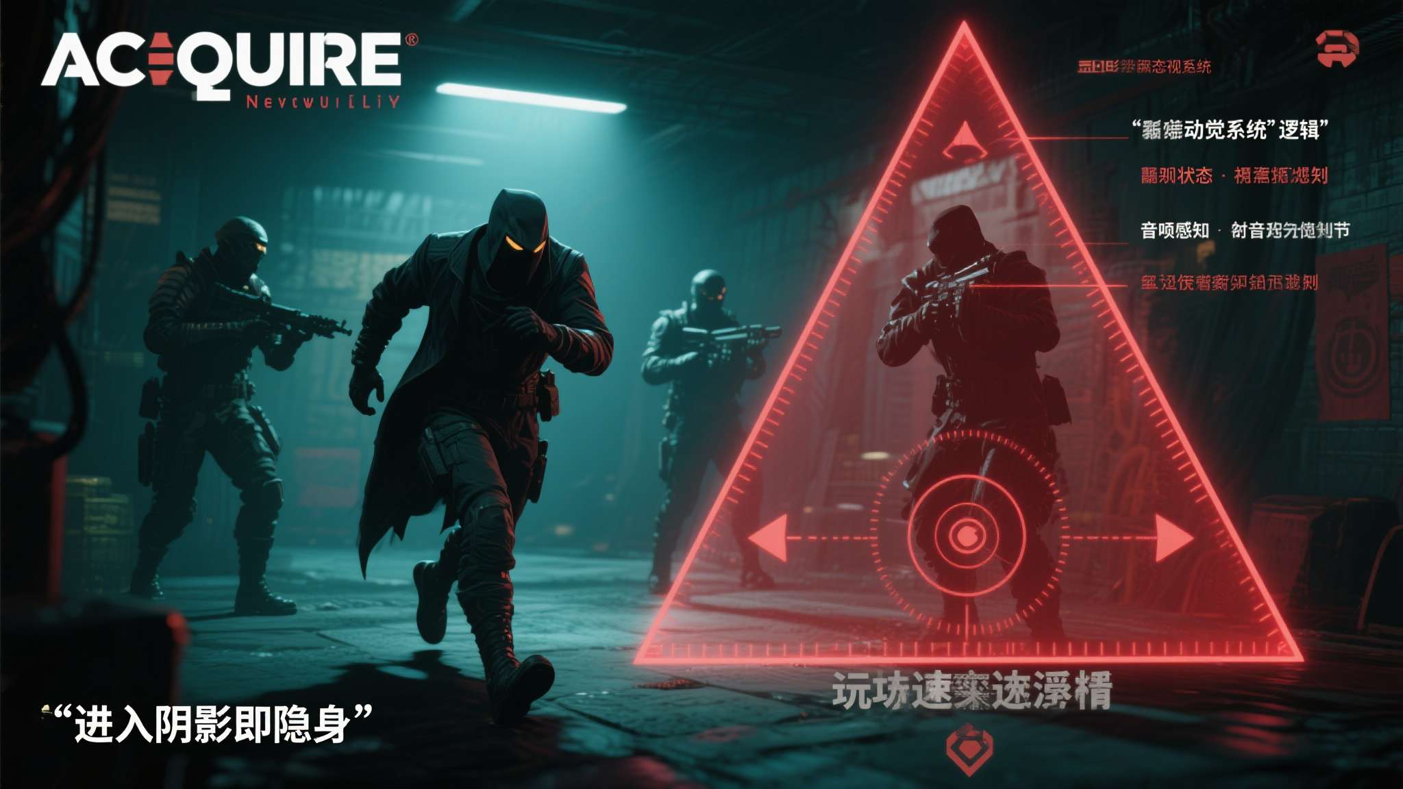 硬核忍者游戏!《天诛》工作室Acquire新作玩法介绍 Acquire新作的潜行系统并非简单的"进入阴影即隐身"逻辑。游戏引入了动态视觉